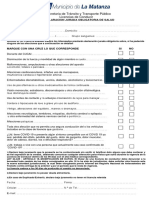 Licencia de Conducir - Declaración Jurada Obligatoria de Salud