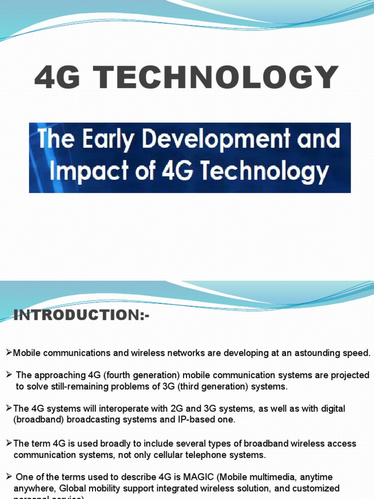Understanding 4G Technology and Features | PDF | 4 G | Wi Max