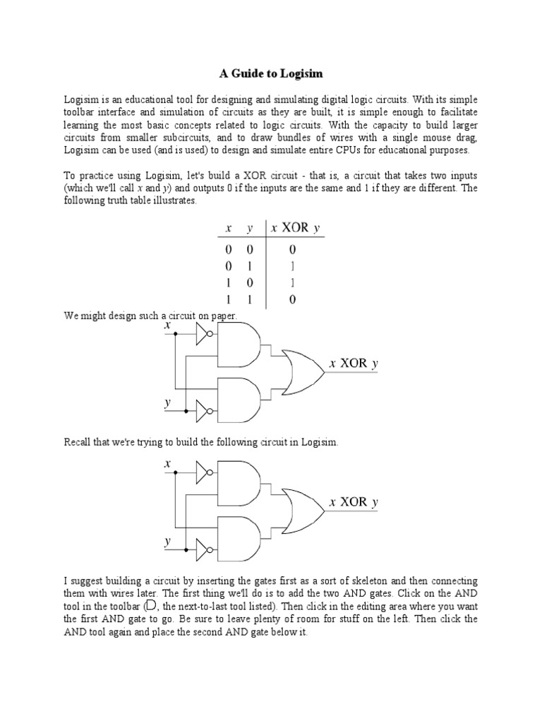 Logisim Guide Download Free PDF Menu (Computing) Computing