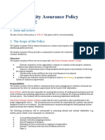 Quality Assurance Policy Template