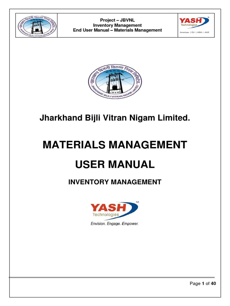 JBVNL Inventory Management Manual | PDF | Supply Chain Management ...
