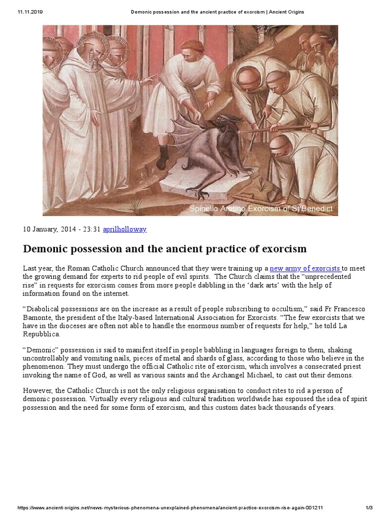 Demonic Possession And The Ancient Practice Of Exorcism Ancient