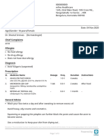 Chief Complaints: Sl. Medicine Name Dosage Freq. Duration Instructions