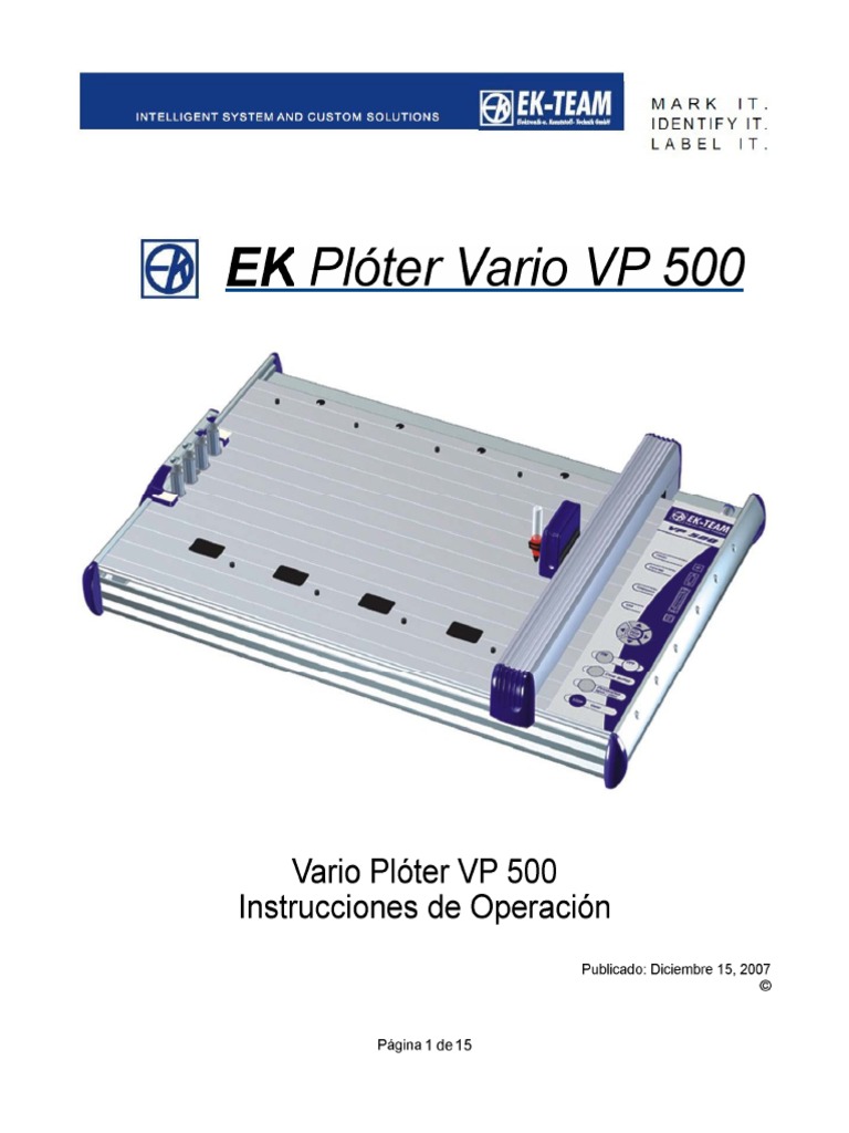 Manual Plotter VP500 Espanol | PDF