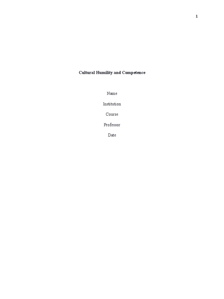 NWS1604905680-Cultural Humility and Competence | PDF | Health Care ...