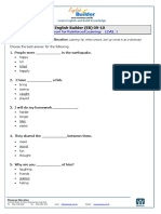 English Builder (EB) 09-10: Assessment For Reinforced Learning: LEVEL 1