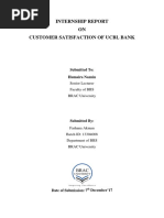 Internship Report ON Customer Satisfaction of Ucbl Bank: Submitted To: Humaira Naznin