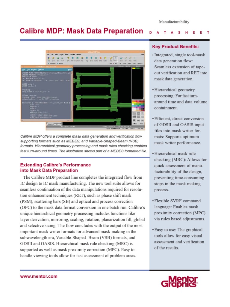 Product Family: Calibre: Calibre MDP: Mask Data Preparation | PDF ...