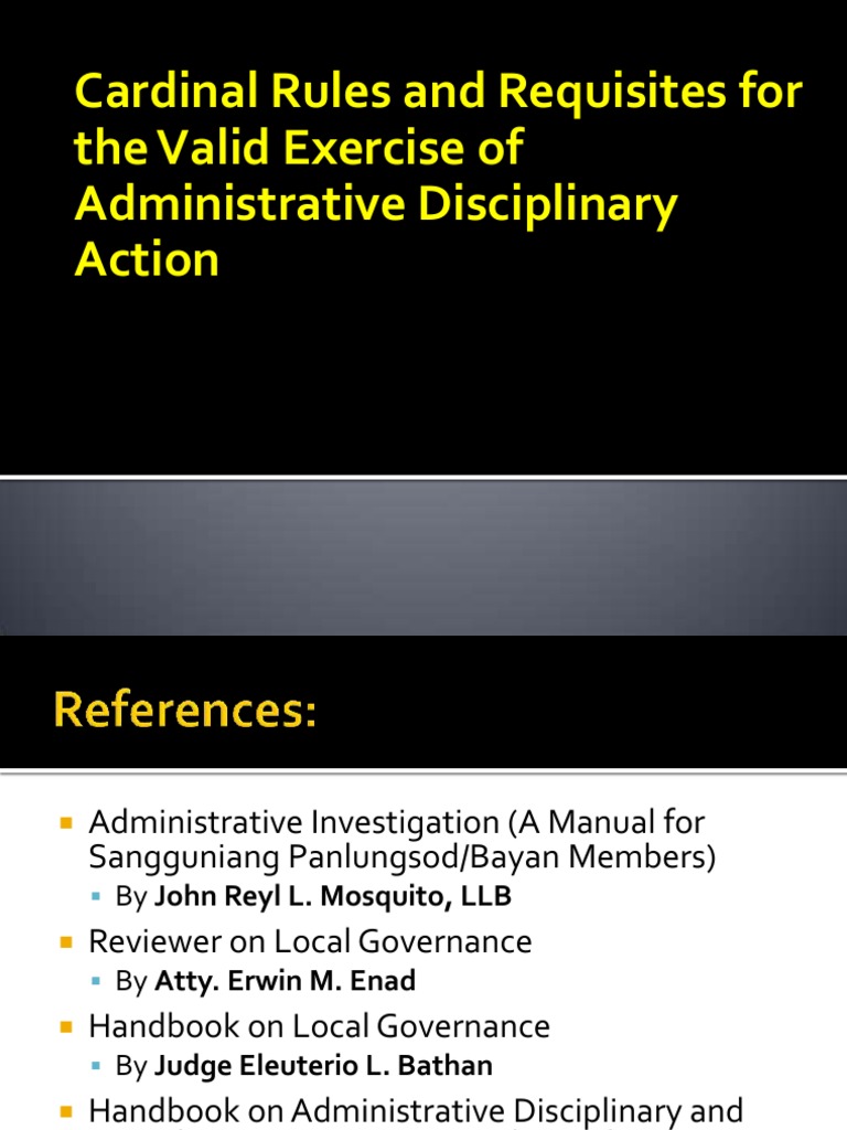 Cardinal Rules for Disciplinary Actions | PDF | Burden Of Proof (Law ...
