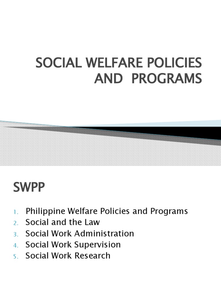 Social Welfare Policies and Programs PDF Business