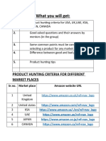 Product Hunting Criteria For 6 Global Markets