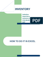 Inventory: Importance Inventory Decisions EOQ Model ROP