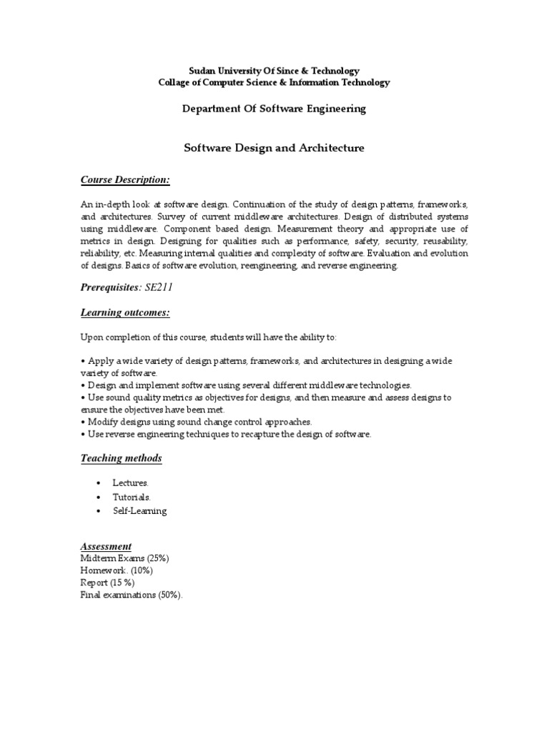 Software design and architecture pdf design software