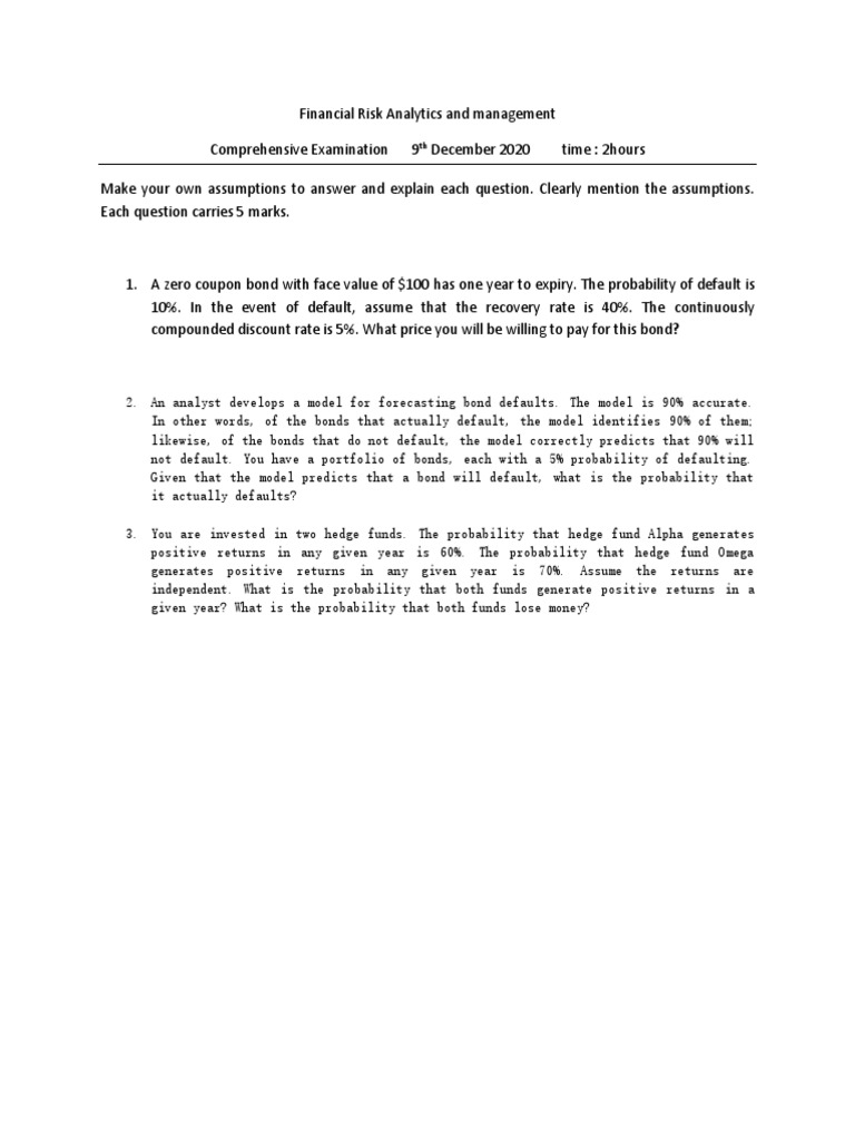 Financial Risk Analytics and Management | PDF | Career & Growth ...