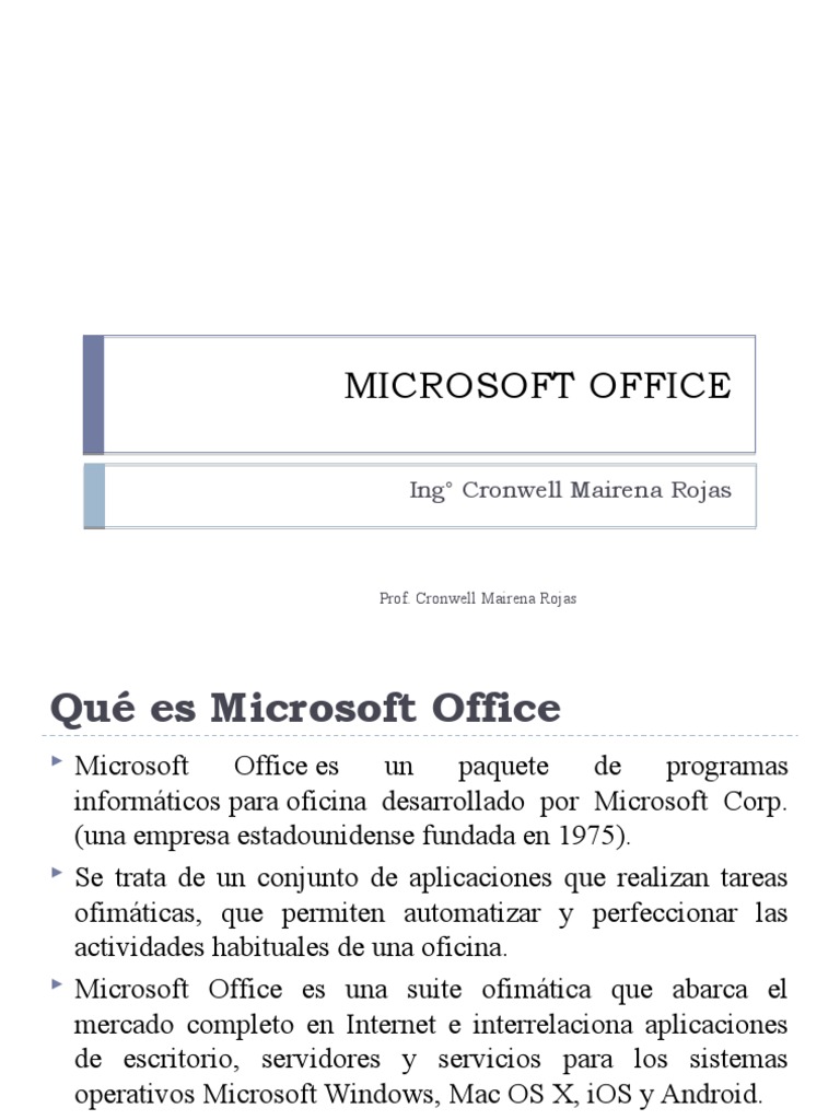 09 Microsoft Office | PDF | Microsoft Office | Software de microordenador