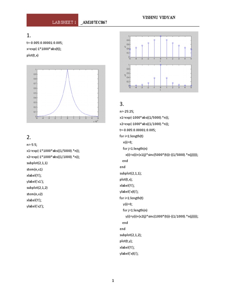 MATLAB Signal Processing Lab Sheet | PDF | Pakistan Peoples Party