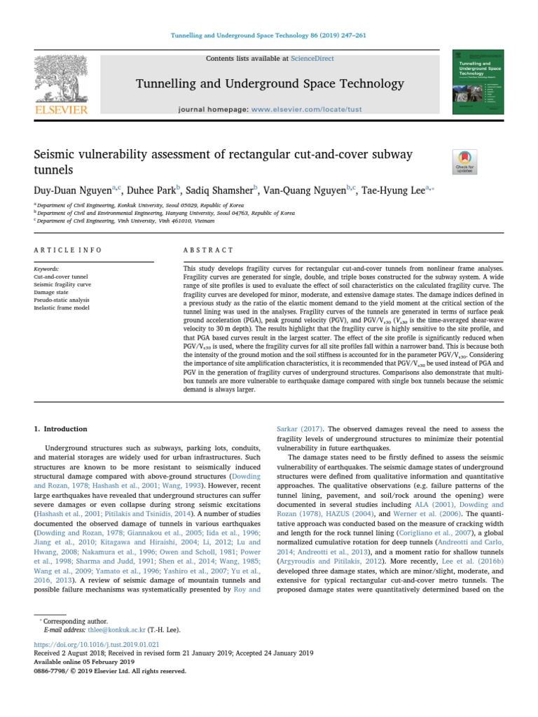 Tunnelling and Underground Space Technology: A C B B B C A | PDF ...