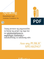 Public Speaking: Humanitarian Legal Assistance Foundation, Inc