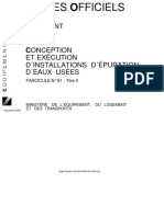 Fascicule 81. II - Conception Et Exécution D'installation D'épuratioon Des Eaux Usés PDF