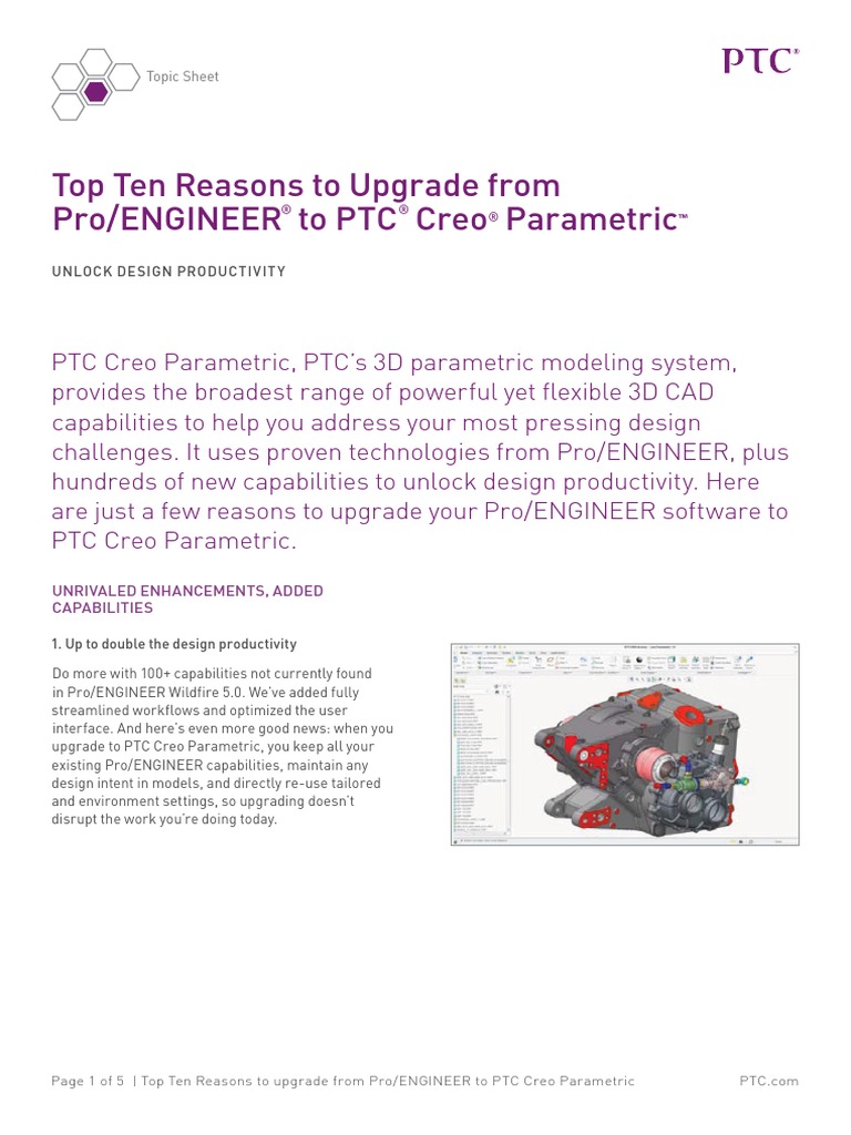 Top Ten Reasons To Upgrade From Pro/Engineer To PTC Creo Parametric | PDF