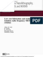 Low cost fabrication and testing of high isolation radio frequency MEMS switches