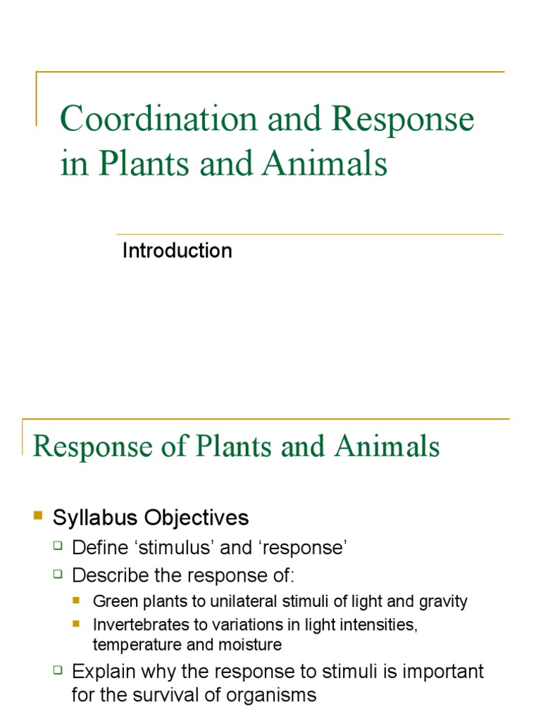 Defining Stimulus and Response in Biology | PDF | Stimulus (Physiology ...