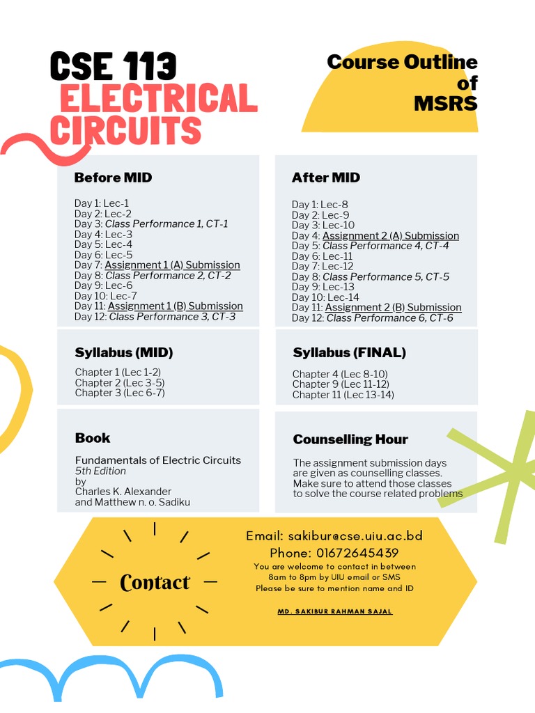 CSE 113 Course Outline and Schedule | PDF | Science & Mathematics