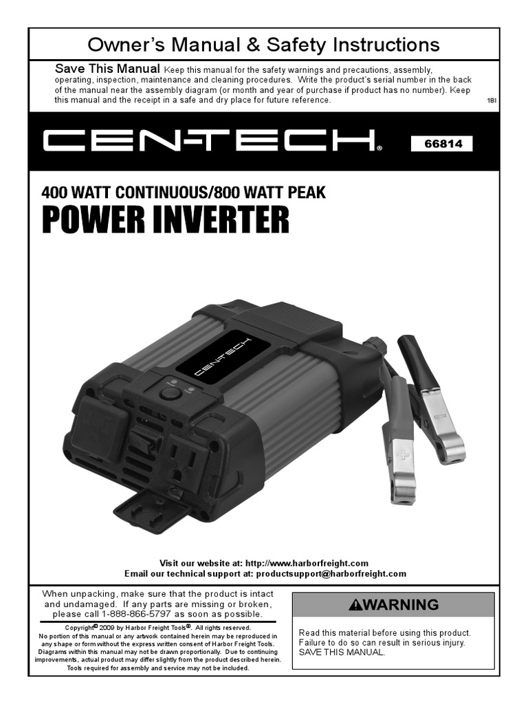 Owner's Manual & Safety Instructions | PDF | Power Inverter