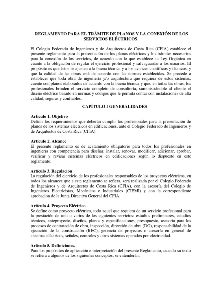 Reglamento para El Tramite de Planos y La Conexion de Los Servicios ...