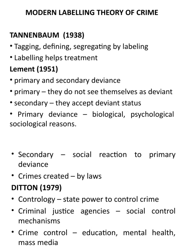 Modern Labelling Theory in Crime | PDF