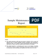 Maintenance Audit Report Sample
