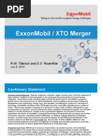 Exxonmobil / Xto Merger: R.W. Tillerson and D.S. Rosenthal