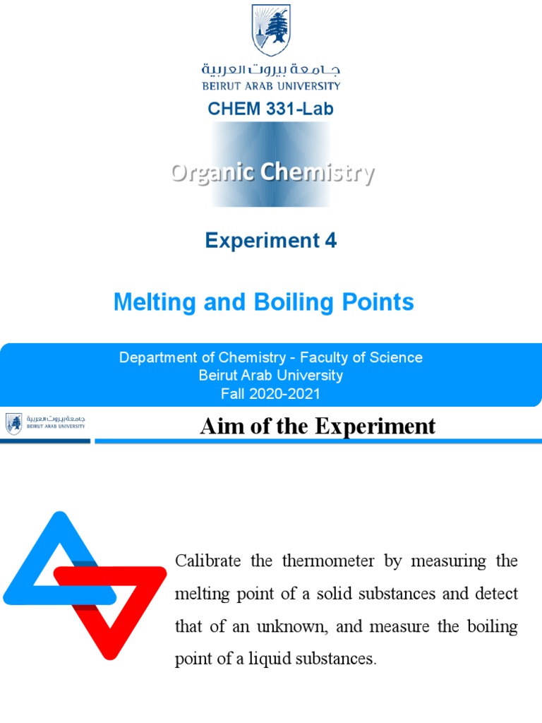 Melting and Boiling Points Experiment | PDF | Melting Point | Boiling