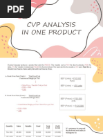 CVP Analysis in One Product