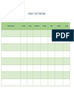 Weekly Study Timetable