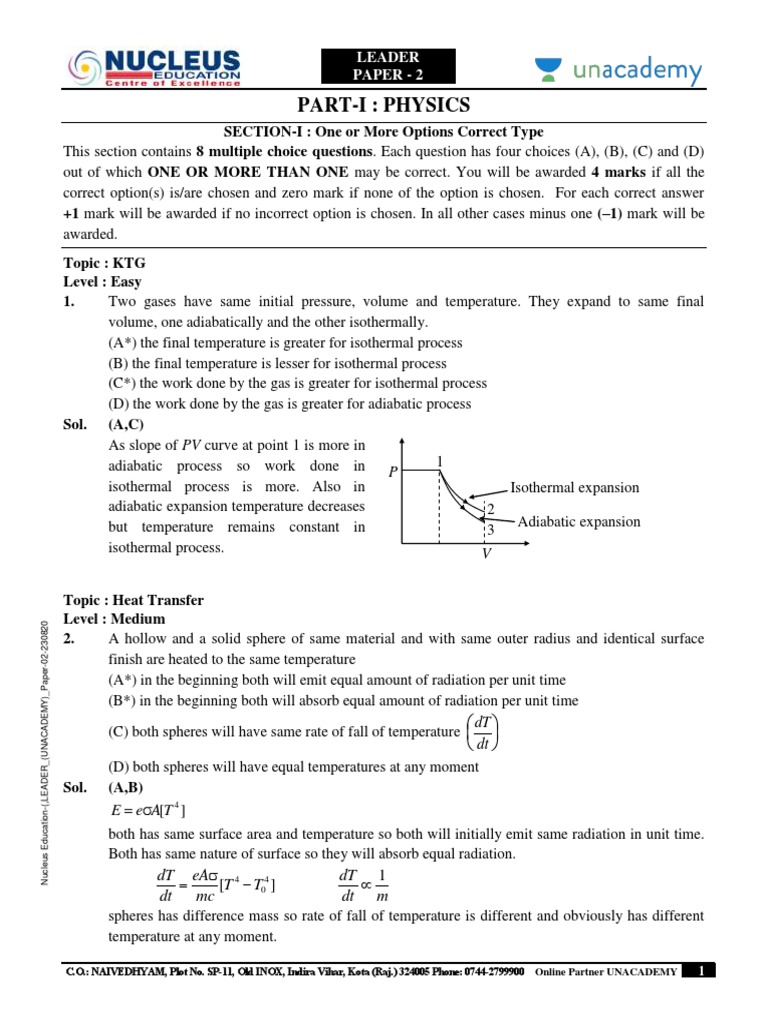 Analysis of Multiple Choice Physics Questions Covering Topics of