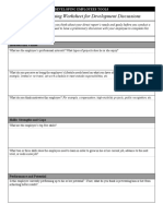 Manager's Planning Worksheet For Development Discussions: Employee Name: Interests and Values