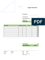 Modelo Presupuesto Excel