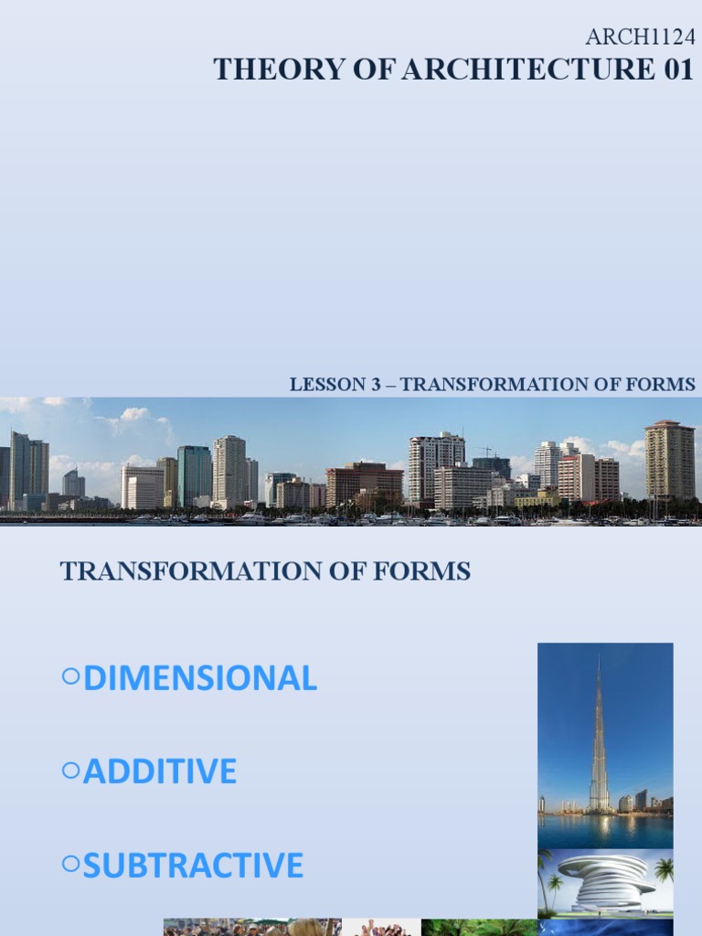 Theory of Architecture 01: ARCH1124 | PDF