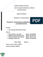 Practica 2: "Conexiones de Sistemas Polifásicos, en Transformación"