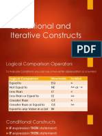 Conditional and Iterative Constructs