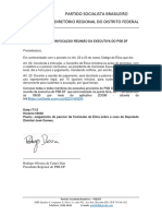 Convocação Reunião Da Executiva Do PSB para Caso José Gomes