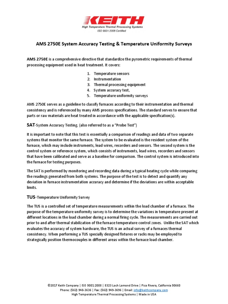 AMS 2750E System Accuracy Testing Temperature Uniformity Surveys PDF
