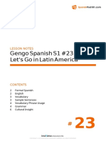 Gengo Spanish S1 #23 Let's Go in Latin America: Lesson Notes