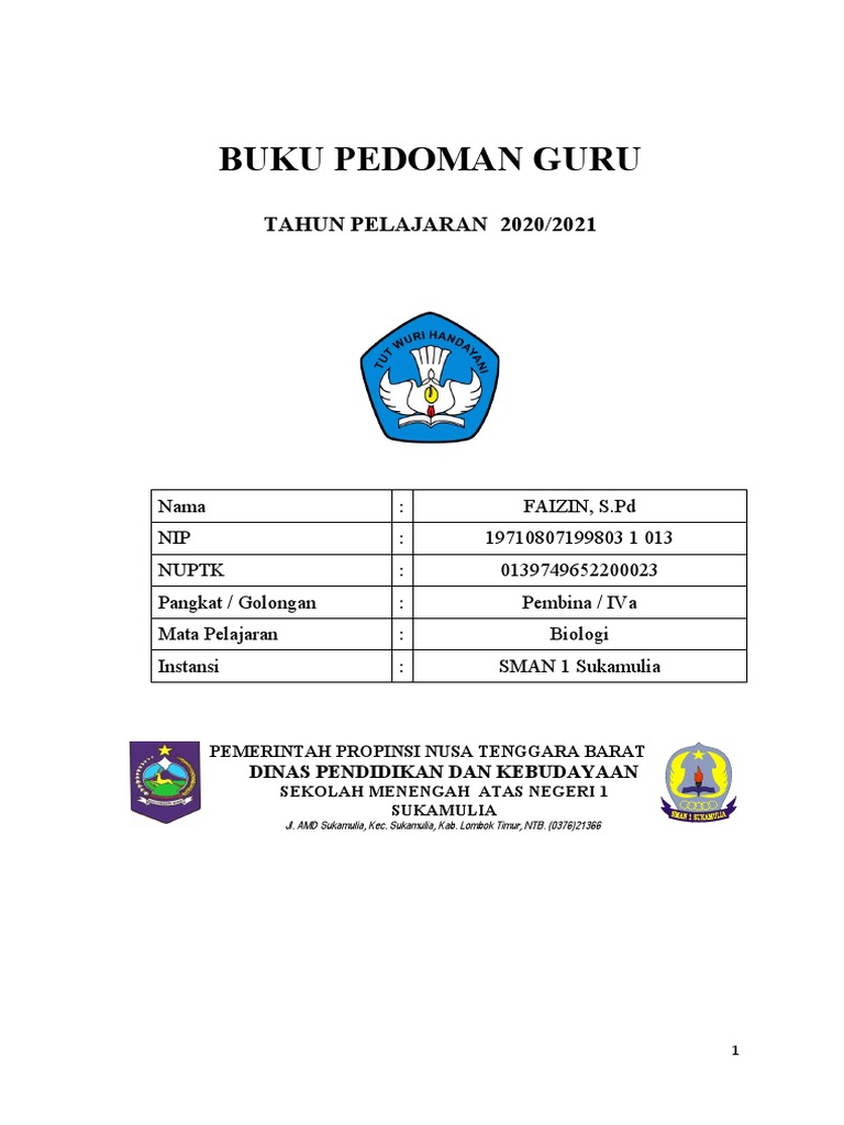 Buku Pedoman Guru Biologi 2020/2021 | PDF