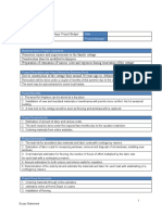 Scope Statement: Project Name Date Project Number Project Manager