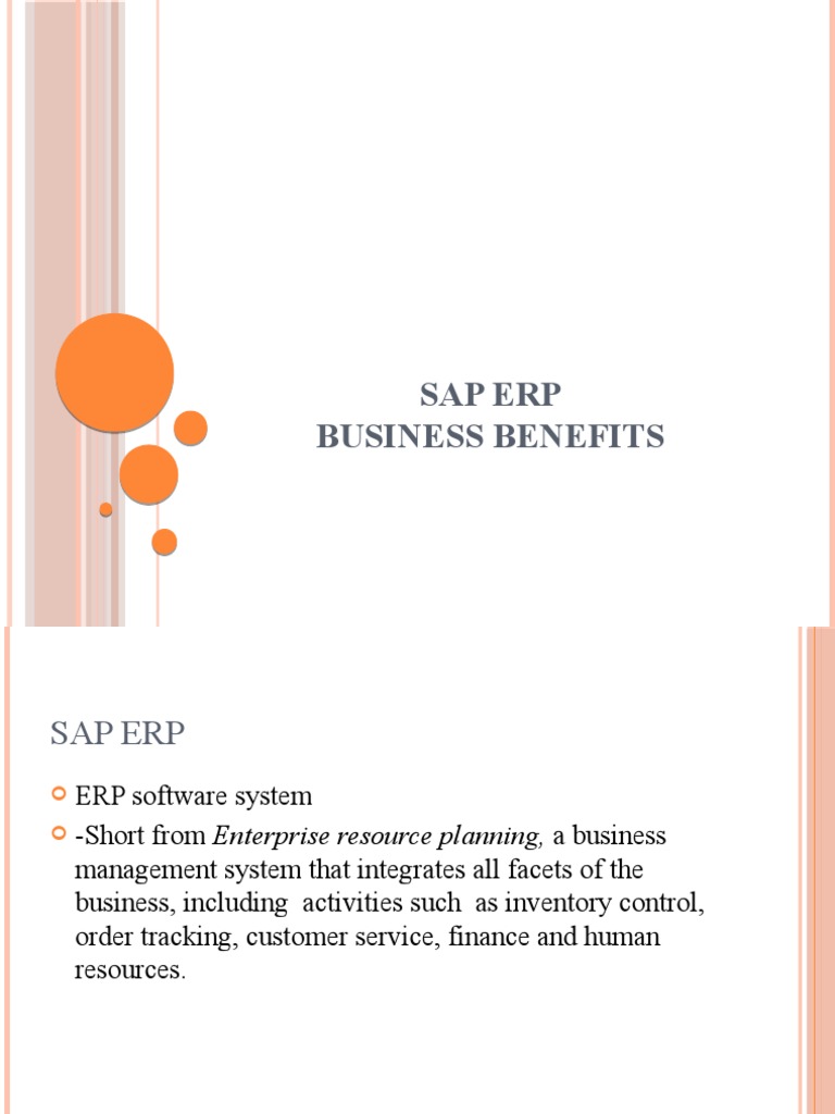 Benefits of SAP ERP for Businesses | PDF | Enterprise Resource Planning ...