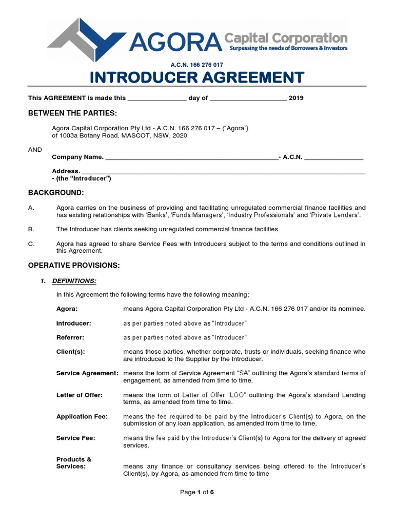 Introducer Agreement 2 | PDF | Confidentiality | Legal Remedy