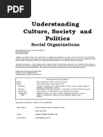 Understanding Culture, Society and Politics: Social Organizations