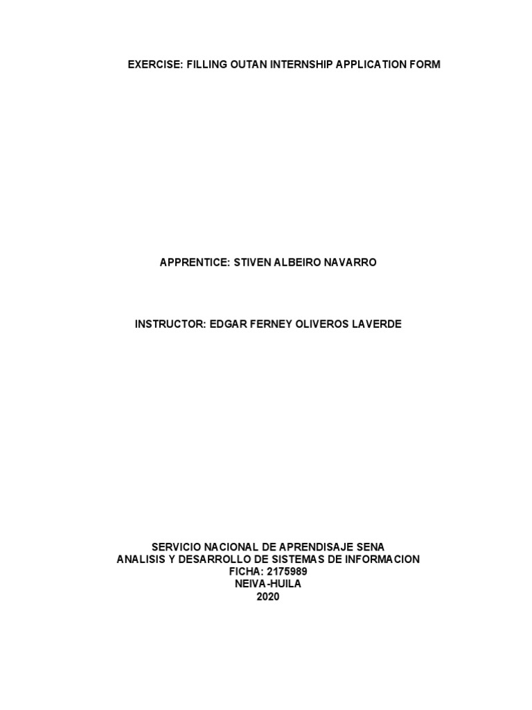 Internship Application for IT Master Solutions | PDF | Application ...